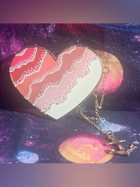 Pink Sea Foam Heart Pin